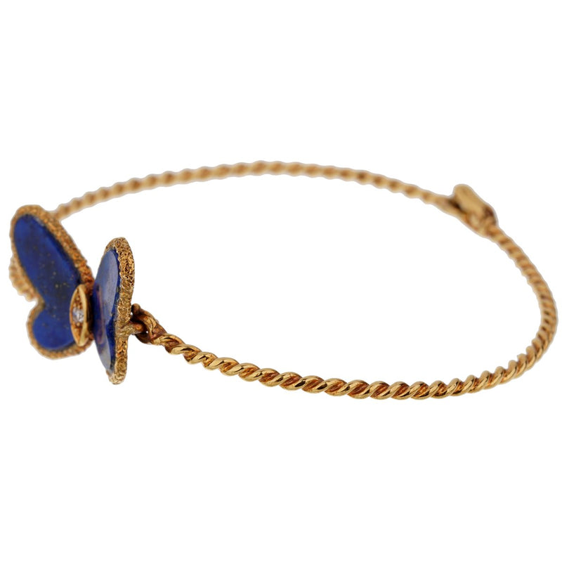 Van Cleef & Arpels Lapis Butterfly Gold Bracelet 0002701
