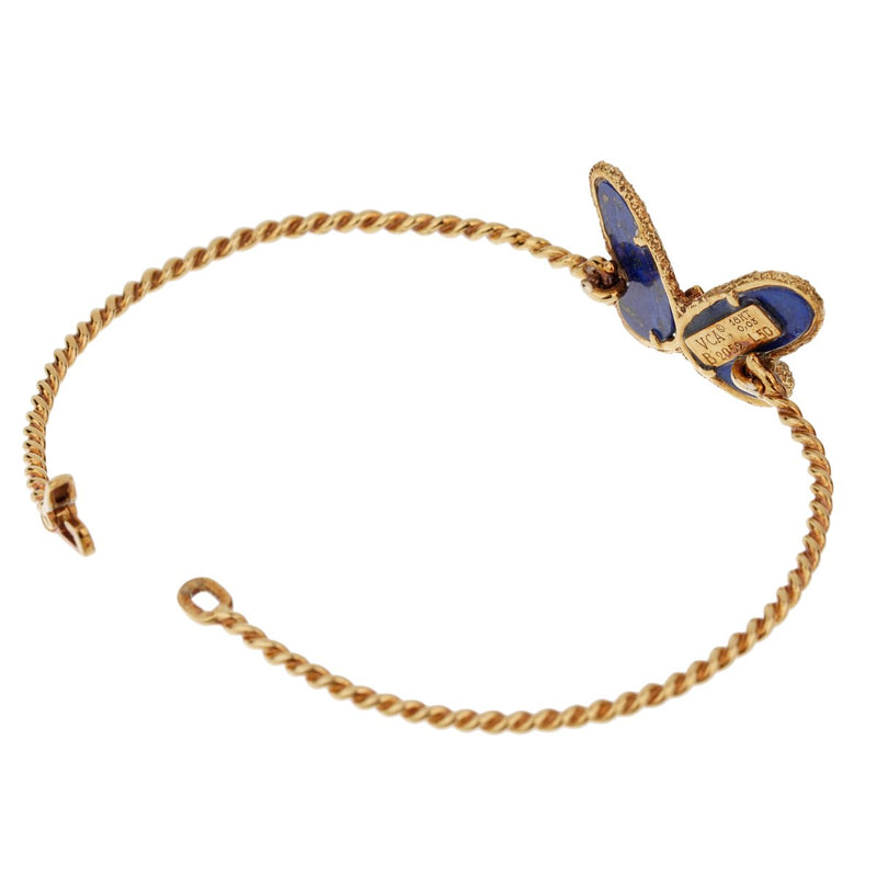 Van Cleef & Arpels Lapis Butterfly Gold Bracelet 0002701