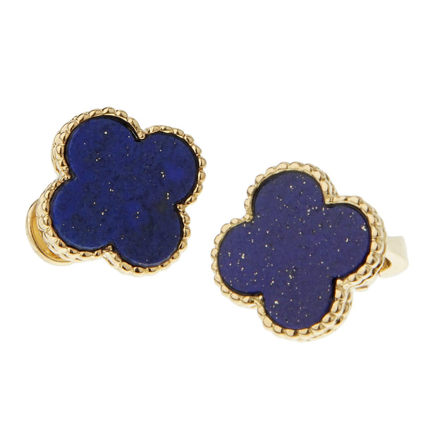Van Cleef & Arpels Lapis Lazulli Vintage Alhambra Gold Earrings