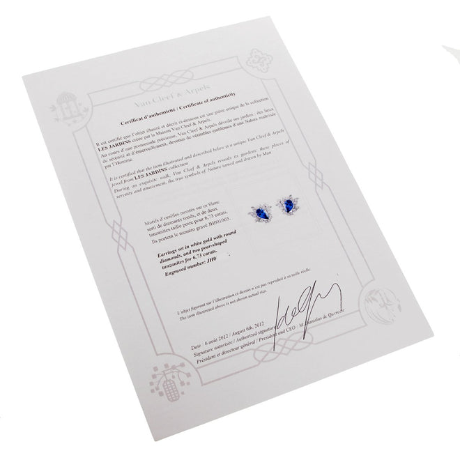 Van Cleef & Arpels Les Jardins 18k White Gold Tanzanite & Diamond Suite 0000904