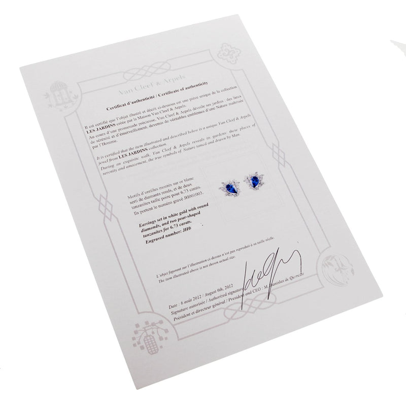 Van Cleef & Arpels Les Jardins 18k White Gold Tanzanite & Diamond Suite 0000904