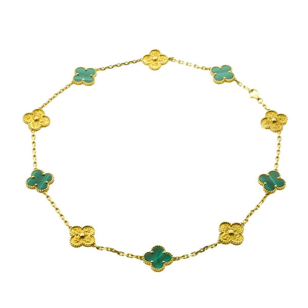 Van Cleef Arpels Limited Edition Malachite Vintage Alhambra Necklace 0000376