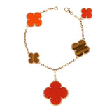 Van Cleef & Arpels Magic Alhambra Tiger Eye Carnelian Gold Bracelet 0000205
