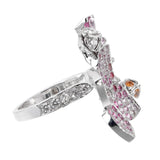 Van Cleef Arpels Melia Pink Sapphire Diamond Floral Motif Ring 0000943