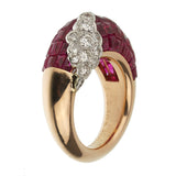 Van Cleef & Arpels Mystery Ruby Diamond French Cocktail Ring Sz 4 214ab73ha