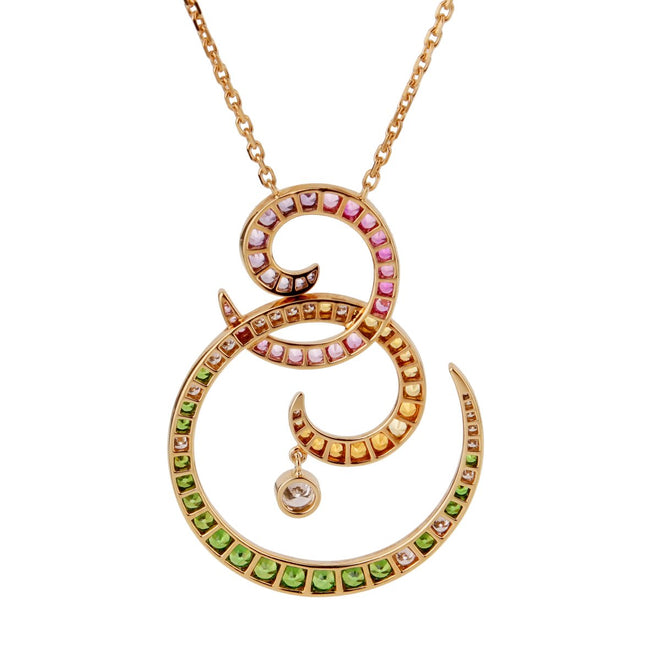 Van Cleef & Arpels Oiseaux De Paradis Sapphire Diamond Pendant Necklace 0001775