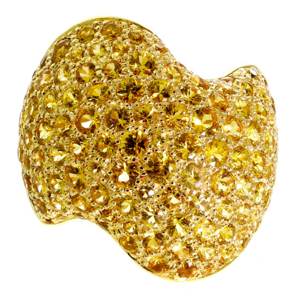 Van Cleef & Arpels Pave Golden Sapphire Gold Ring 0000226