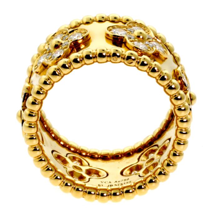 Van Cleef Arpels Perlee Diamond Gold Ring 0000221