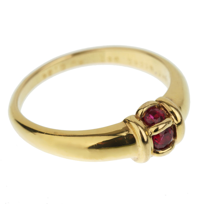 Van Cleef & Arpels Ruby Yellow Gold Band Ring Sz 5 0003352