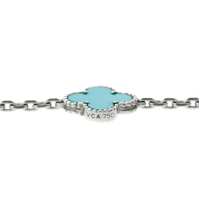 Van Cleef Arpels Turquoise Vintage Alhambra Necklace 0000347