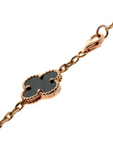 Van Cleef Arpels Vintage Alhambra Bois D'amourette Rose Gold Necklace 00VNC5490