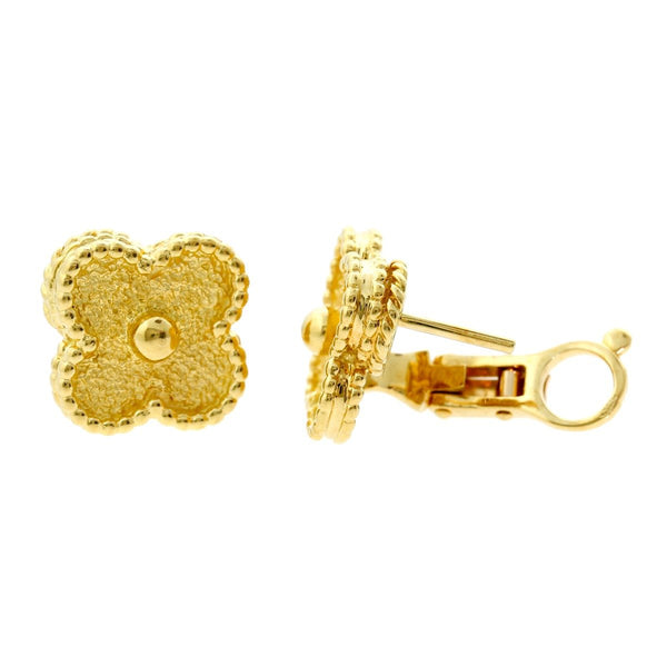 Van Cleef Arpels Vintage Alhambra Gold Earrings 0000349