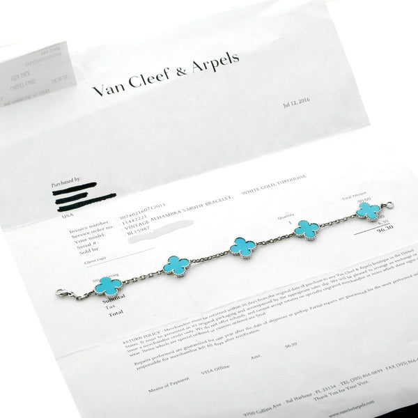 Van Cleef Arpels Vintage Alhambra Turquoise Bracelet 0000514
