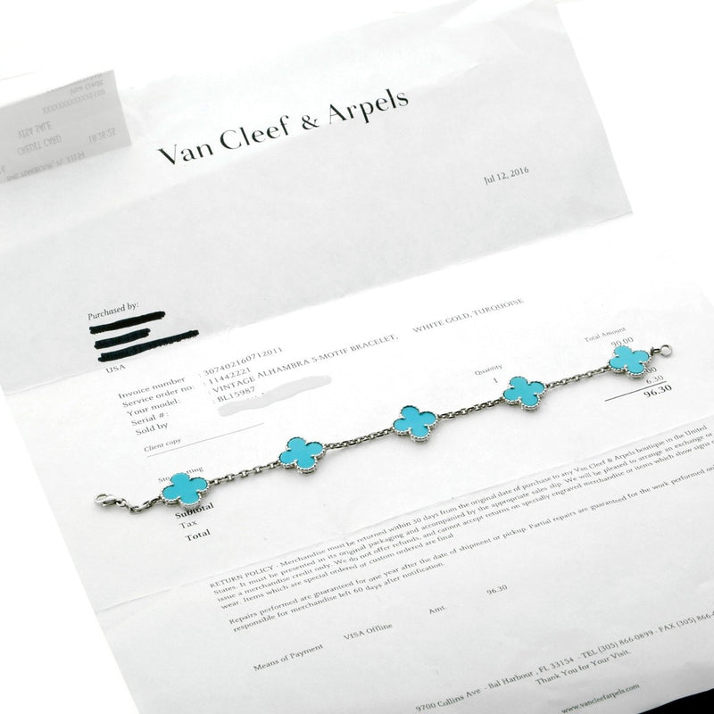 Van Cleef Arpels Vintage Alhambra Turquoise Bracelet – Opulent