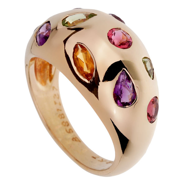 Van Cleef & Arpels Vintage Bombe Gemstone Gold Ring 0002008