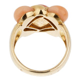 Van Cleef & Arpels Vintage Coral Yellow Gold Cocktail Ring