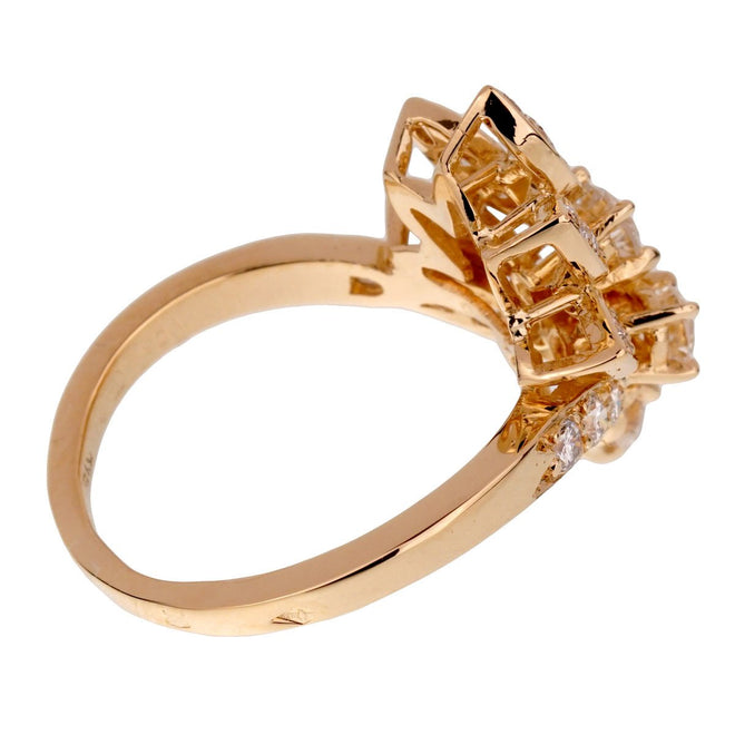 Van Cleef & Arpels Vintage Diamond Cocktail Yellow Gold Ring 0001901