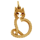 Van Cleef & Arpels Vintage Yellow Gold Cat Pendant Necklace