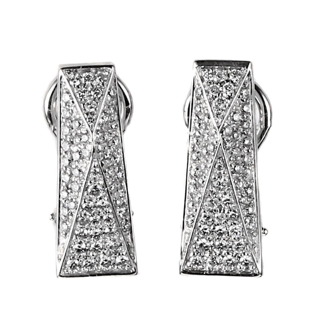 Versace Pave Diamond White Gold Earrings 00VRS7621