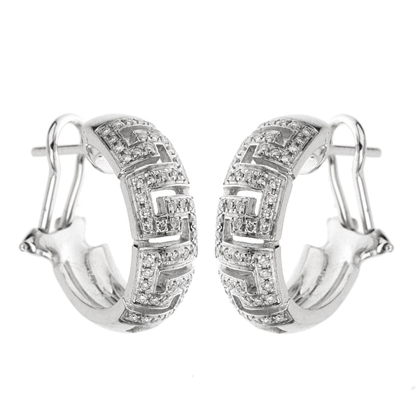 Versace White Gold Diamond Hoop Earrings 0003233