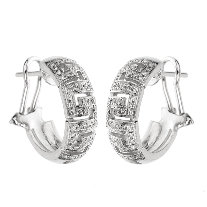 Versace White Gold Diamond Hoop Earrings 0003233