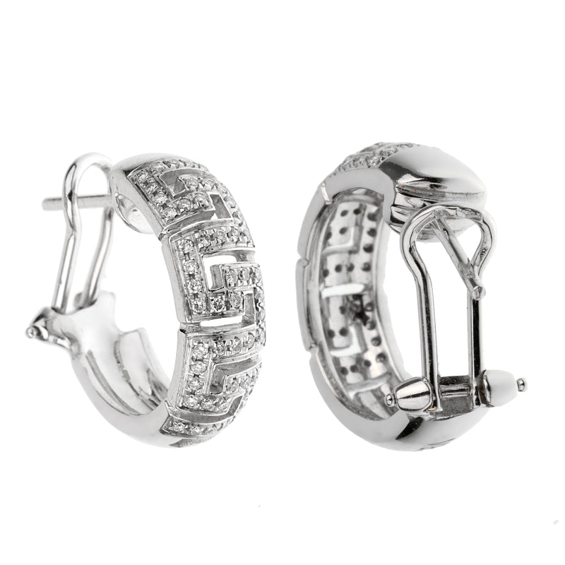 Versace White Gold Diamond Hoop Earrings 0003233