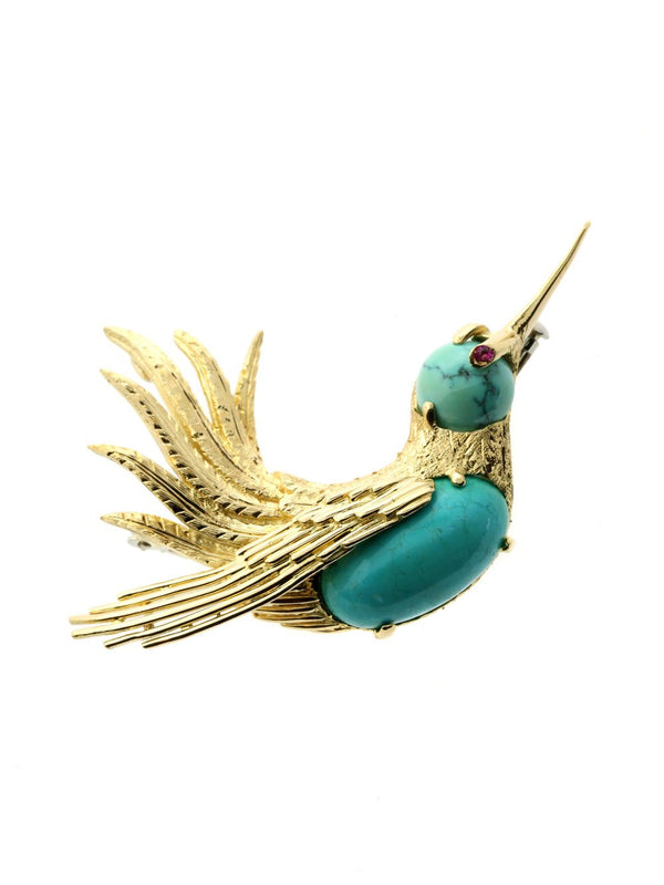 Vintage Cartier Gold Hummingbird Brooch 0000071