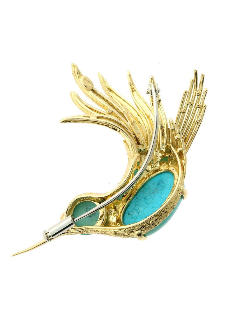 Vintage Cartier Gold Hummingbird Brooch 0000071