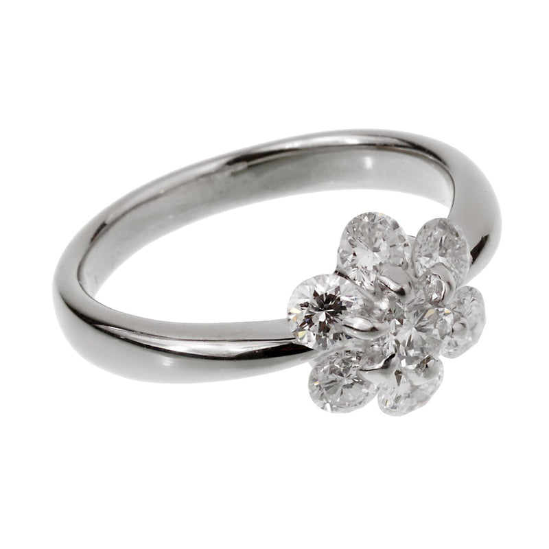 Vintage Flower Platinum Diamond Ring 0002559