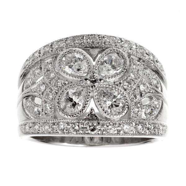 Vintage Platinum Diamond Cocktail Ring 0002561