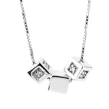 Yukiko Diamond Block White Gold Necklace 0000957