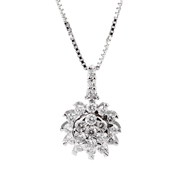 Yukiko Diamond Cluster White Gold Necklace 0000963