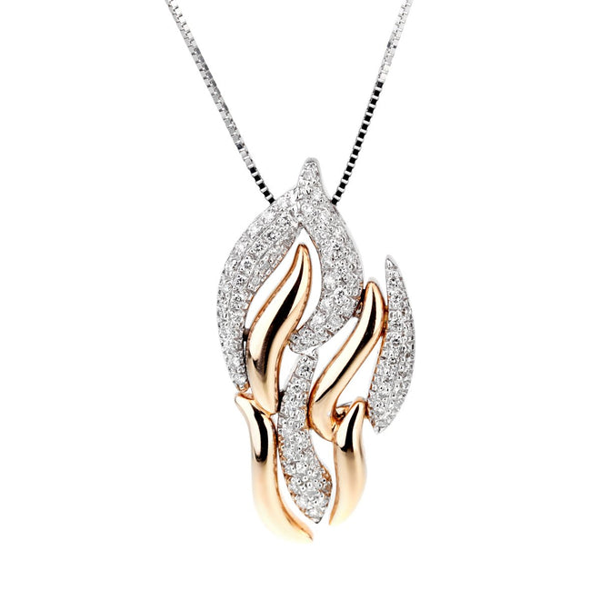 Yukiko Diamond Flame White & Rose Gold Necklace 0000964