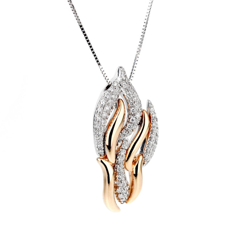 Yukiko Diamond Flame White & Rose Gold Necklace 0000964