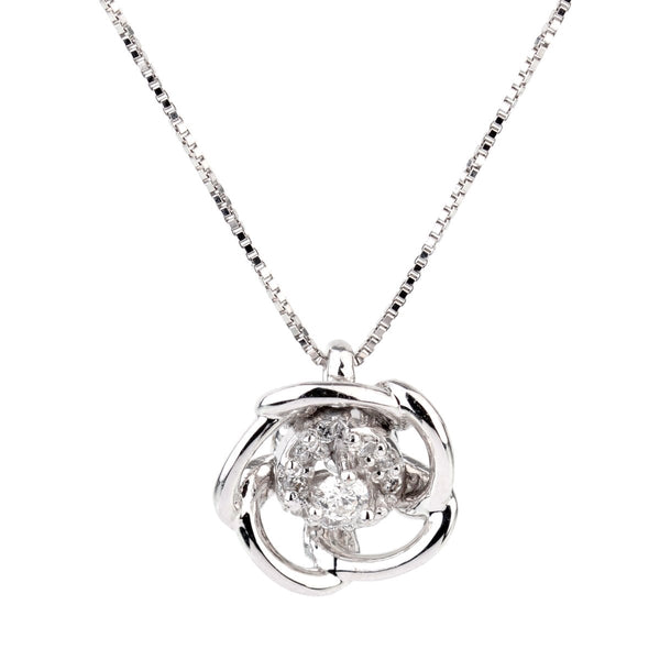 Yukiko Diamond Flower White Gold Necklace 0000959